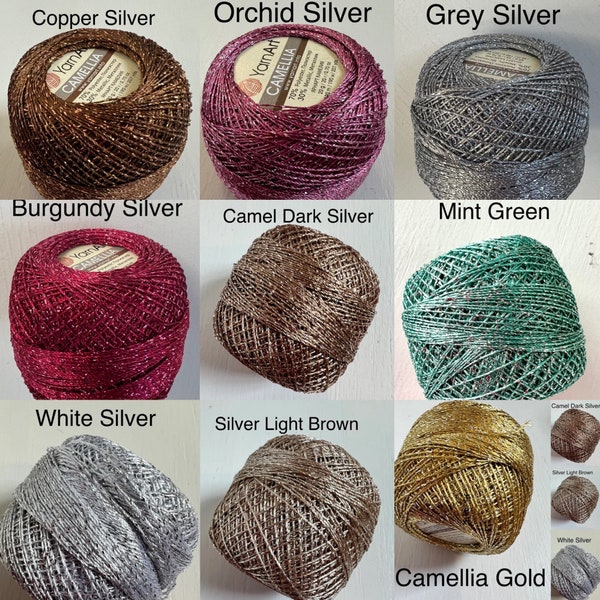 Camellia Metallic yarn lurex Braid Thread glitter shiny Yarn Art Camellia  Fine Metallic Embellishment Thread