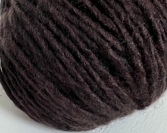 Bulky Wool Blend Yarn, Expresso Brown Cord, 65 Yards