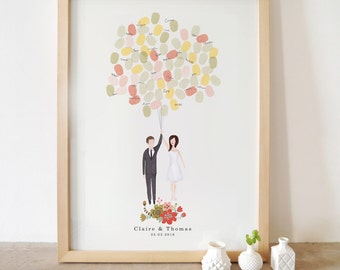 Bespoke Bride and groom portrait guestbook