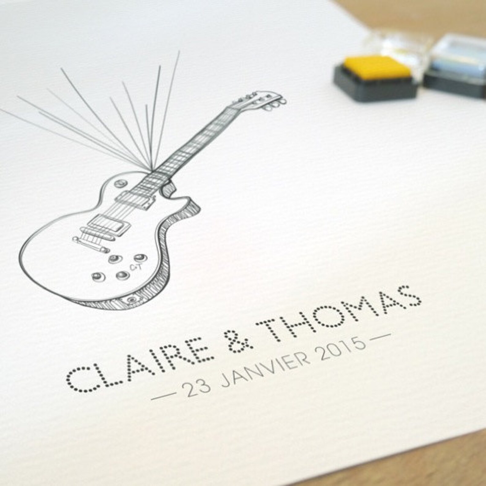 Fingerprints Guest Book - This Guitar Will Rock Your Wedding - Etsy
