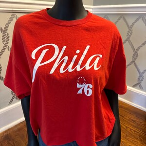 Cropped 76ers Tee - Phila - One of a Kind - Upcycled