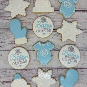 Baby It&#39;s Cold Outside Theme Baby Shower Favors, Winter Baby Shower Party Favors, Knit Hat Cookies, Winter Theme Baby Shower Cookies