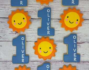Sunshine Birthday Cookies: First Trip Around the Sun Party Favors