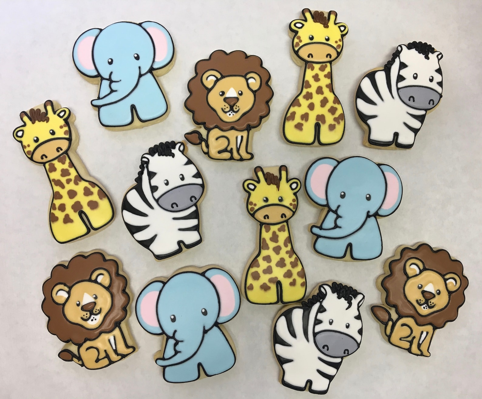 Zoo Animal Party Favor Cookies for Birthdays Baby Shower Etsy