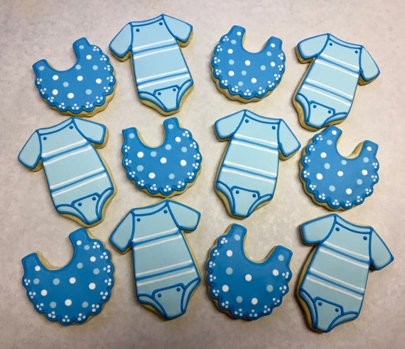 Baby Shower Cookie Favors, Onesie Cookies, Baby Bib Cookies for Baby Showers, Unisex Baby Shower Cookies, Great Baby Shower Cookies