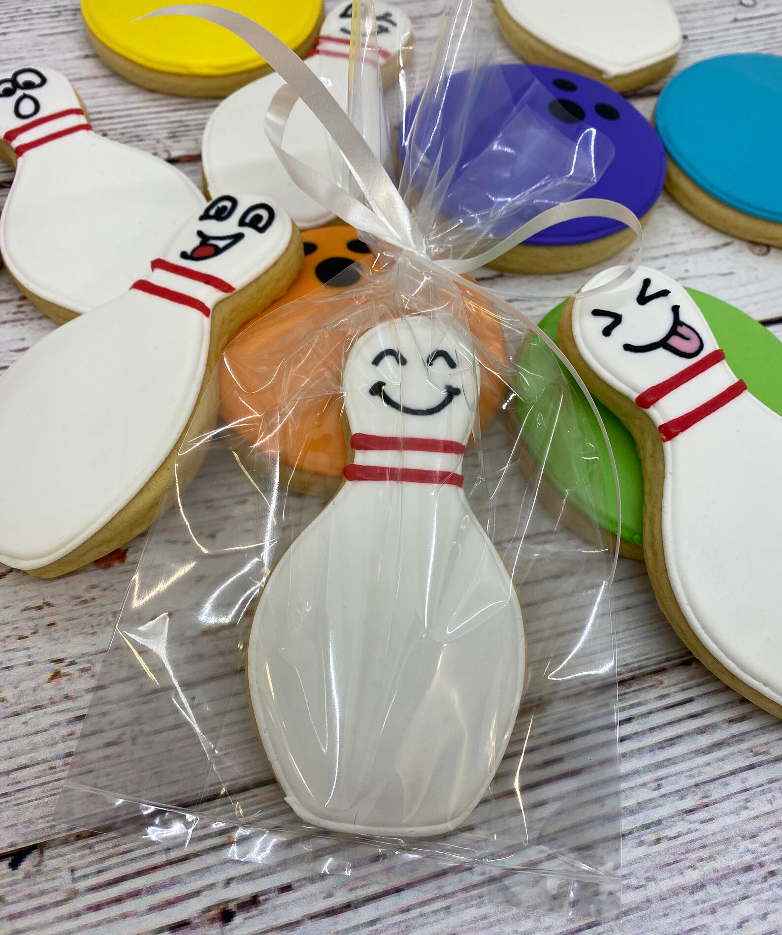 Bowling Theme Party Favors Bowling Pin Cookies Bowling Ball Etsy
