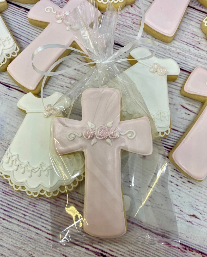 Baptism Party Favors Baptism Dress Cookies Cross Cookies Etsy