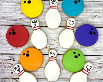 Bowling Theme Party Favors, Bowling Pin Cookies, Bowling Ball Cookies, Bowling Party Cookies Favors, Bowling Event Cookies, Bowling Gift