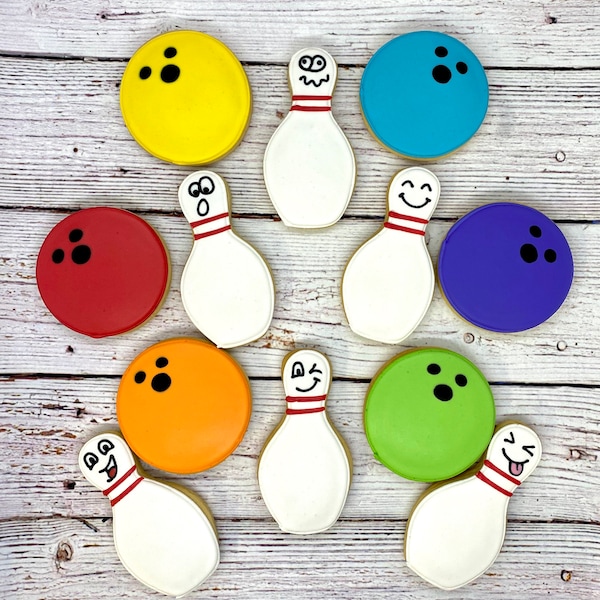 Bowling Theme Party Favors, Bowling Pin Cookies, Bowling Ball Cookies, Bowling Party Cookies Favors, Bowling Event Cookies, Bowling Gift