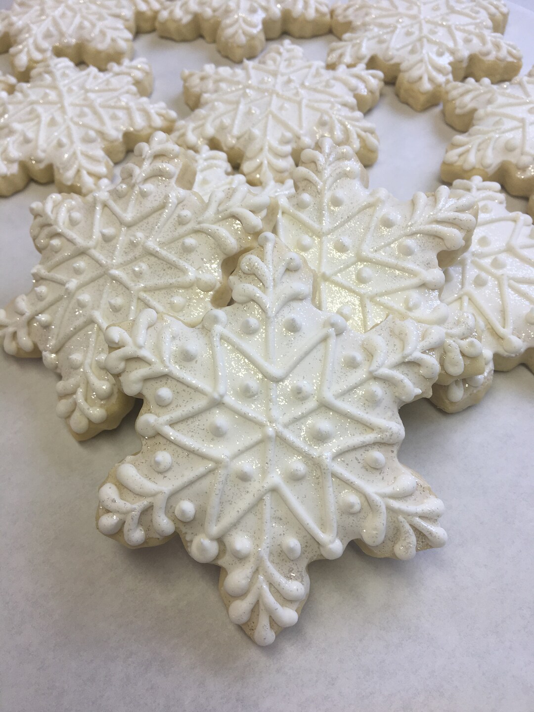 Snowflake Cookies for Holidays Snowflake Cookie Favors - Etsy