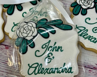 Great Bridal Shower Favors, Wedding Cookies, Elegant Anniversary Cookies, Wedding Cookies, Bridal Shower Favor Idea, Engagement Party Favors