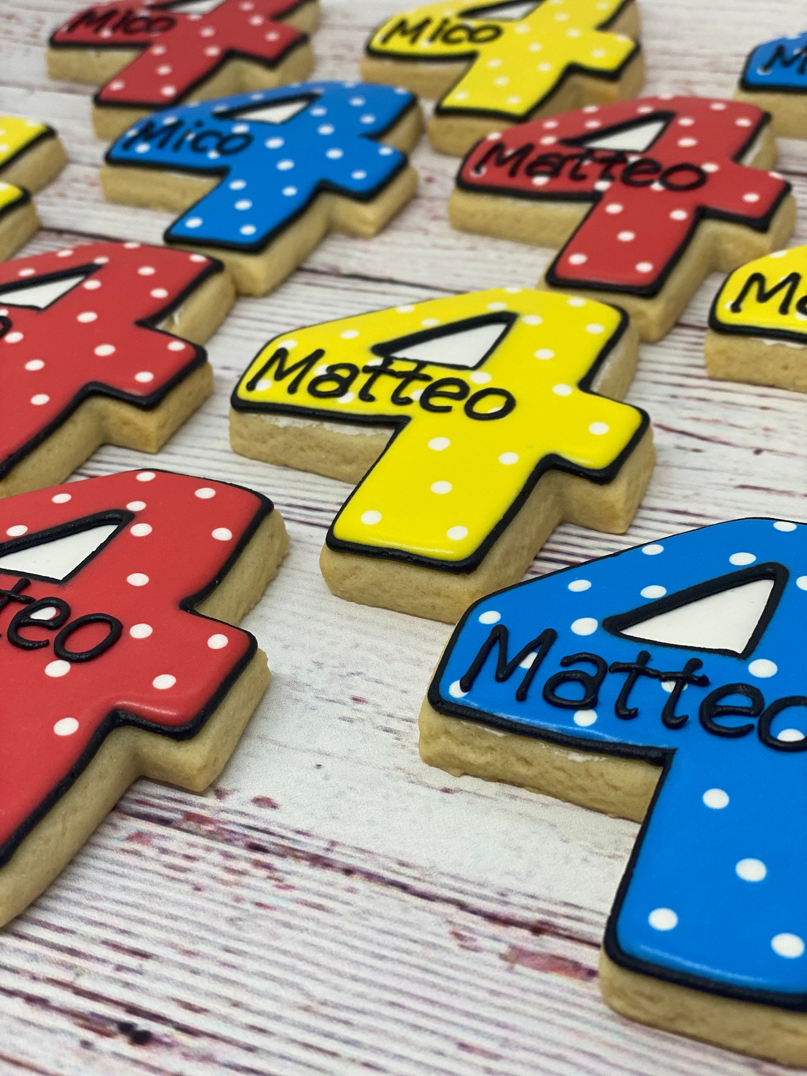 Birthday Party Favor Cookies Number Shaped Cookies for Etsy