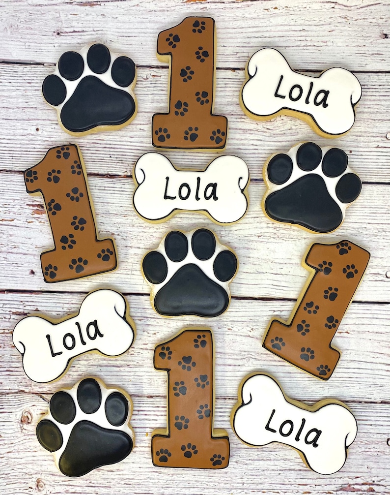 Dog Theme Party Favors Birthday Party Favor Cookies Paw Etsy