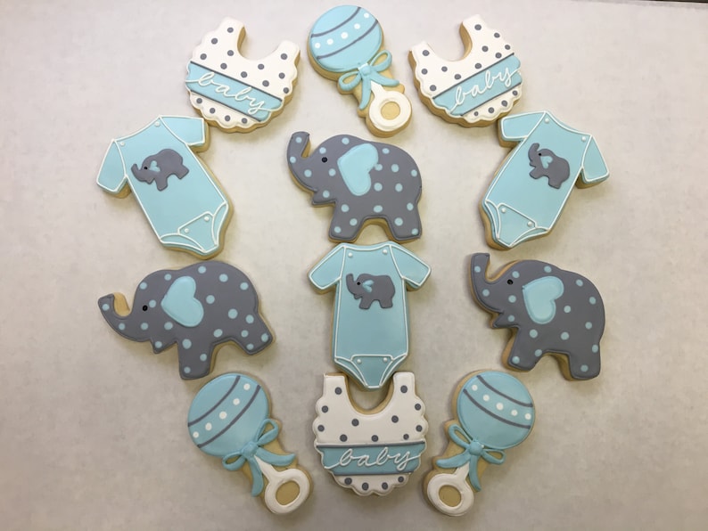Elephant Baby Shower Cookie Favors Onesie Cookies Baby Bib Etsy Elephant Baby Shower Cookie Favors Onesie Cookies Baby Bib Etsy