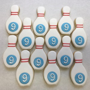 Bowling Theme Party Favors for Birthdays, Bowling Pin Cookies, Bowling Cookies for Birthdays, Bowling Cookie Favors, Bowling Event Cookies image 3