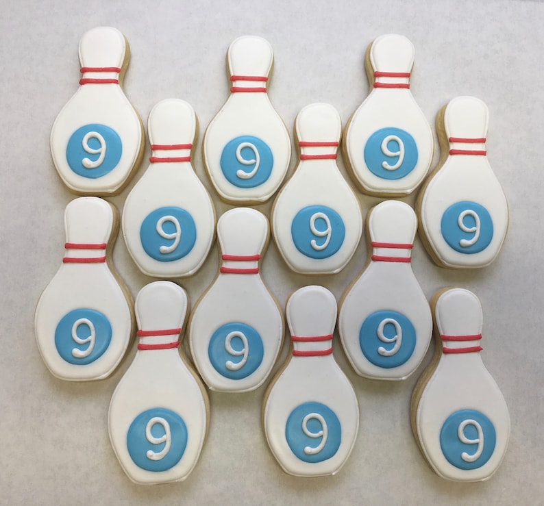 Bowling Theme Party Favors for Birthdays, Bowling Pin Cookies, Bowling Cookies for Birthdays, Bowling Cookie Favors, Bowling Event Cookies image 3