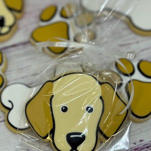 Dog Theme Party Favors, Great Veterinarian Gift Idea, Dog Sitter Gift, Paw Print Cookies, Dog Bone Cookies, Dog face Cookies Bild 2