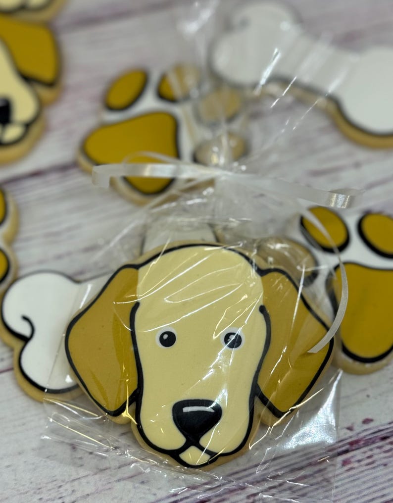 Dog Theme Party Favors, Great Veterinarian Gift Idea, Dog Sitter Gift, Paw Print Cookies, Dog Bone Cookies, Dog face Cookies Bild 2