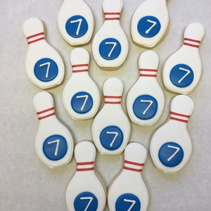 Bowling Theme Party Favors for Birthdays, Bowling Pin Cookies, Bowling Cookies for Birthdays, Bowling Cookie Favors, Bowling Event Cookies image 2