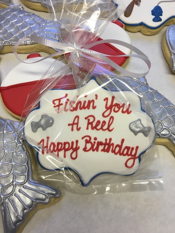Great Father's Day Gift, Best Gift for Dad, Fishing Theme Cookies,  Retirement Gift, Fishing Birthday Party Favors, Fishing Theme Cookies 