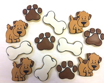 Great Veterinarian Thank You Gift Idea, Pet Sitter Gift, Dog Theme Cookies, Dog Theme Party Favors, Paw Print Cookies, Dog Bone Cookies