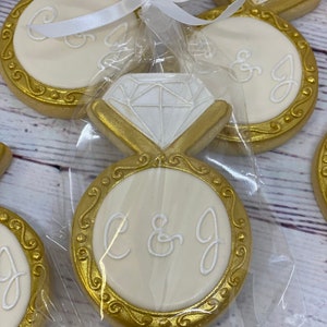 Engagement Party Favors, Great Engagement Ring Cookies, Diamond Ring Cookies for Bridal Showers, Diamond Ring Cookies Favors