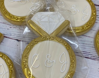 Engagement Party Favors, Great Engagement Ring Cookies, Diamond Ring Cookies for Bridal Showers, Diamond Ring Cookies Favors