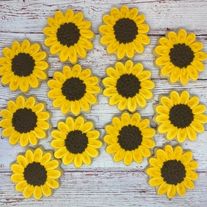 Sunflower Party Favors, Flower Party Favors, Autumn Party Favors, Bridal Shower Cookies, Birthday Party Favors, Sunflower Cookie Favors