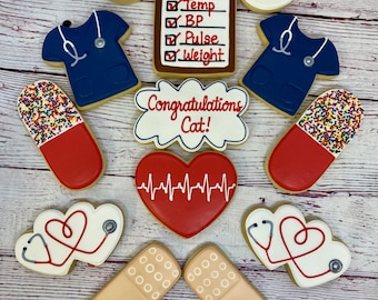 Nurse Graduation Gift, RN Cookies, Medical Cookies, Nurse Retirement Cookies, Medical Thank You Gift, Nurse Theme Congrats Gift