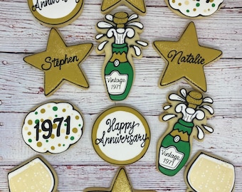 50th Anniversary Party Favors, Wedding Anniversary Cookies, Personalized Anniversary Cookies, Anniversary Party Favors, Golden Anniversary