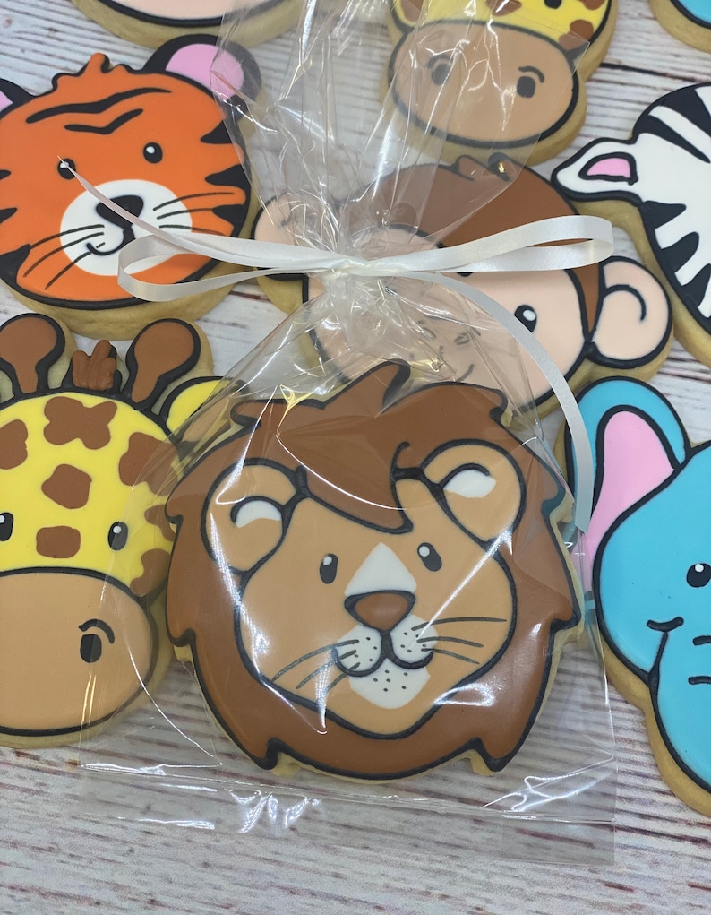 Safari Animal Party Favor Cookies for Birthdays, Baby Shower Party Favors, Zoo Theme Cookies, Safari Animal Decorated Cookies image 1