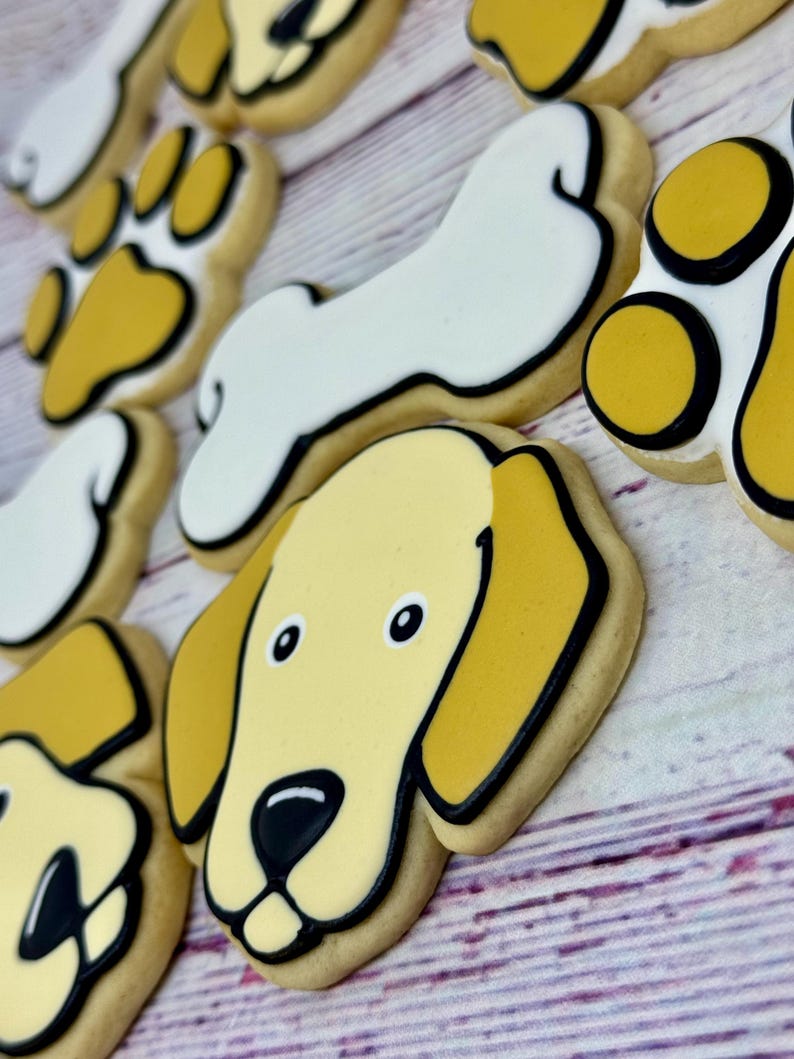 Dog Theme Party Favors, Great Veterinarian Gift Idea, Dog Sitter Gift, Paw Print Cookies, Dog Bone Cookies, Dog face Cookies Bild 3