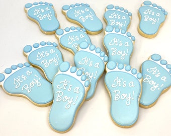 Best Baby Baby Shower Favors, Baby Feet Cookies, It's a Boy Cookies, It's a Girl Cookies, Personalized Baby Shower Cookies