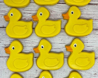 Rubber Ducky Cookies for Baby Showers, Unisex Baby Shower Cookies, Baby Shower Party Favors, Yellow Ducky Cookies, Rubber Duck Theme Favors