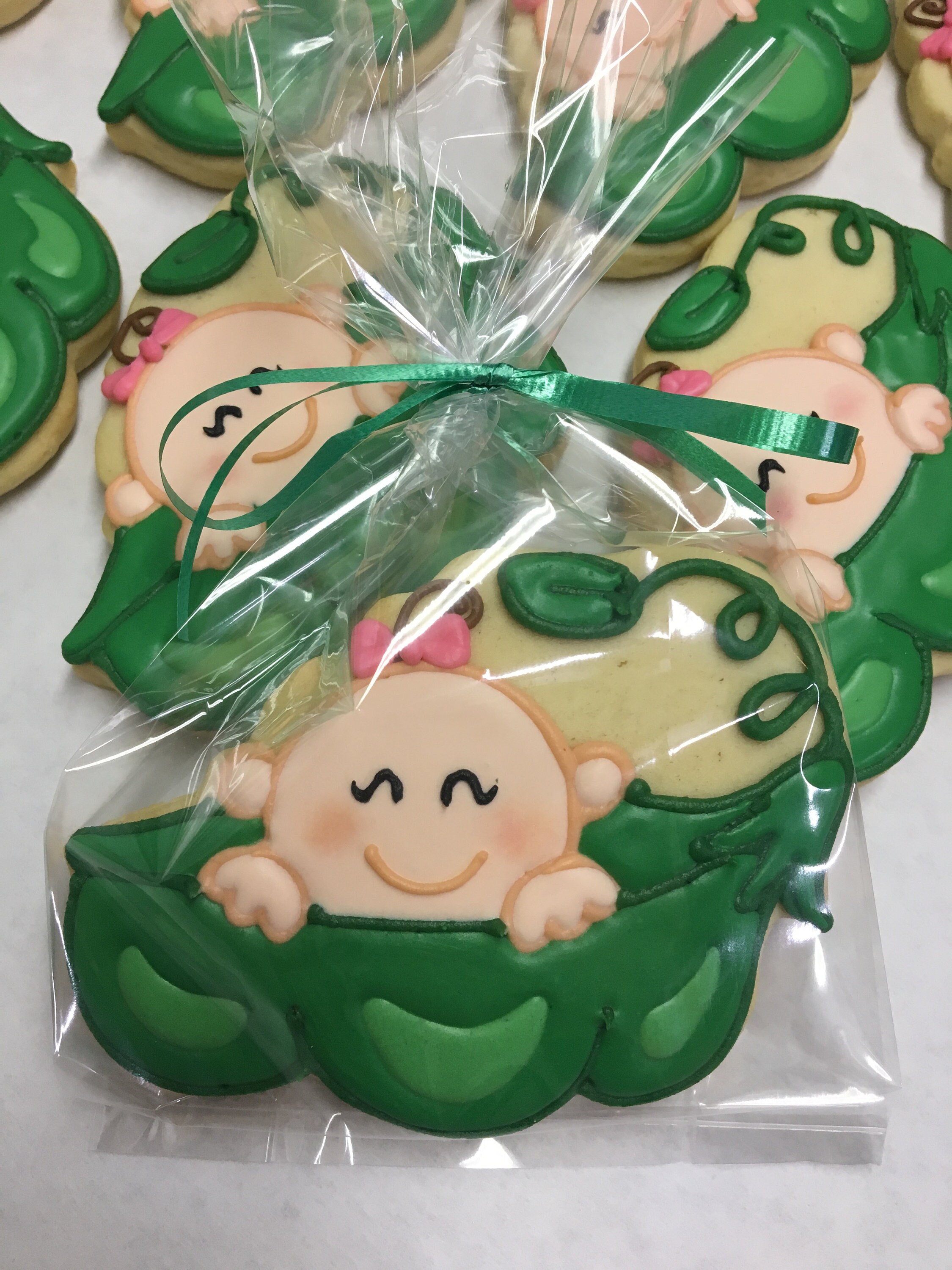 Great Baby Shower Cookie Favors Sweet Pea in a Pod Baby Etsy