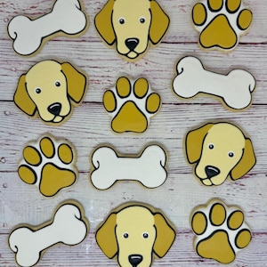 Dog Theme Party Favors, Great Veterinarian Gift Idea, Dog Sitter Gift, Paw Print Cookies, Dog Bone Cookies, Dog face Cookies Bild 1