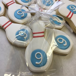 Bowling Theme Party Favors for Birthdays, Bowling Pin Cookies, Bowling Cookies for Birthdays, Bowling Cookie Favors, Bowling Event Cookies image 4