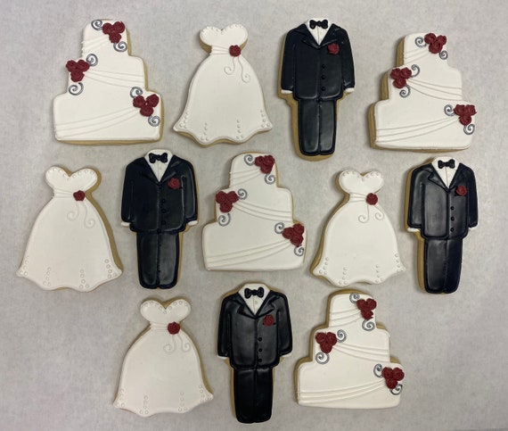 Wedding Favor Cookies, Bridal Shower Favors, Bride Dress Cookies, Groom Tux  Cookies, Wedding Cake Cookies, Bridal Shower Cookie Favors - Etsy