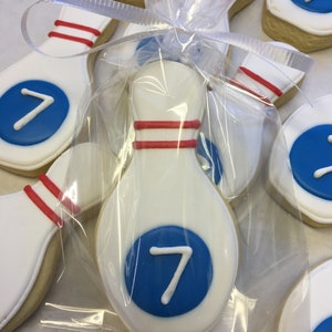 Bowling Theme Party Favors for Birthdays, Bowling Pin Cookies, Bowling Cookies for Birthdays, Bowling Cookie Favors, Bowling Event Cookies