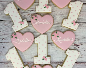 Best 1st Birthday Favors for Girls,  1st Birthday Party Favors, Sweetheart Theme Party Favors, Sweetheart Cookies, 1st Birthday Party Favors