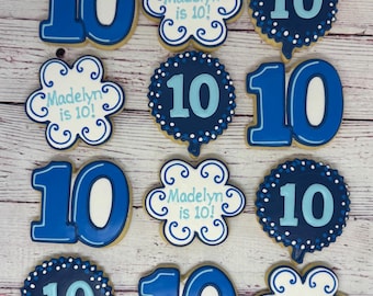 Best Birthday Party Favors for Any Age, Birthday Party Favors, Birthday Party Cookies, Birthday Cookies for Any Age, 10th Birthday Cookies