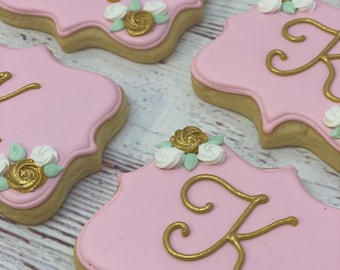 Monogram Party Favor Cookies, Personalized Party Favors, Bridal Shower Cookies, Birthday Cookies, Anniversary Cookies, Monogram Cookies