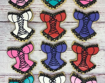 Bachelor Party Favors, Adult Party Favors, Lingerie Cookies, Corset Cookies, Bachelorette Party Cookies, Sexy Cookies, Boxer Shorts Cookies