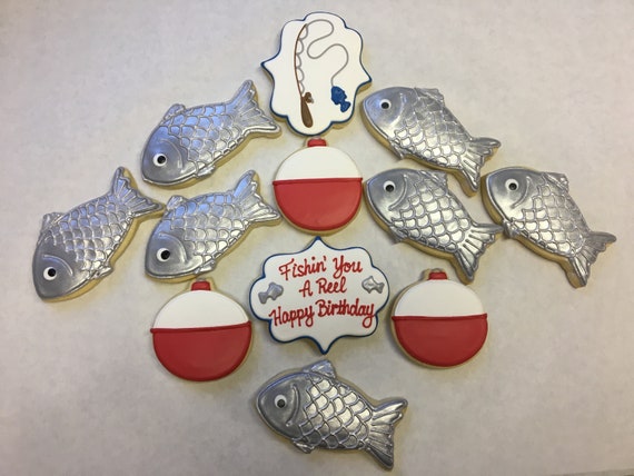 Great Gift for Men, Best Birthday Gift, Fishing Theme Cookies