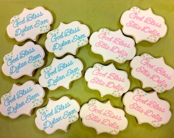 Baptism Cookie Favors, Christening Cookies, First Communion Cookies for Boy or Girl, Religious Celebration Cookies, Personalized Cookies