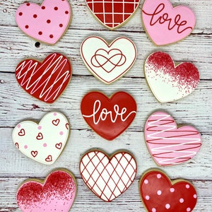 Valentine's Day Heart Cookie Favors, Anniversary Cookie Favors, Wedding Cookie Favors, Sweetest Day Cookies, Personalized Cookies