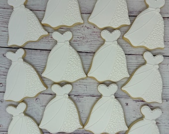 Wedding Shower Favors, Wedding Dress Cookies, Bride Dress Cookies, Bridal Shower Cookies, Wedding Cookies, Bridal Shower Favors