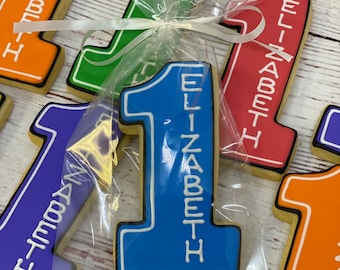 Personalized Birthday Party Cookies, Number Shaped Cookies for Birthdays, Number Shaped Cookies for Anniversaries, Birthday Party Favor Idea