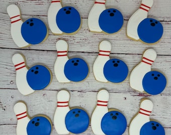 Bowling Theme Party Favors, Bowling Pin Cookies, Bowling Ball Cookies, Bowling Party Cookies Favors, Bowling Event Cookies, Bowling Gift