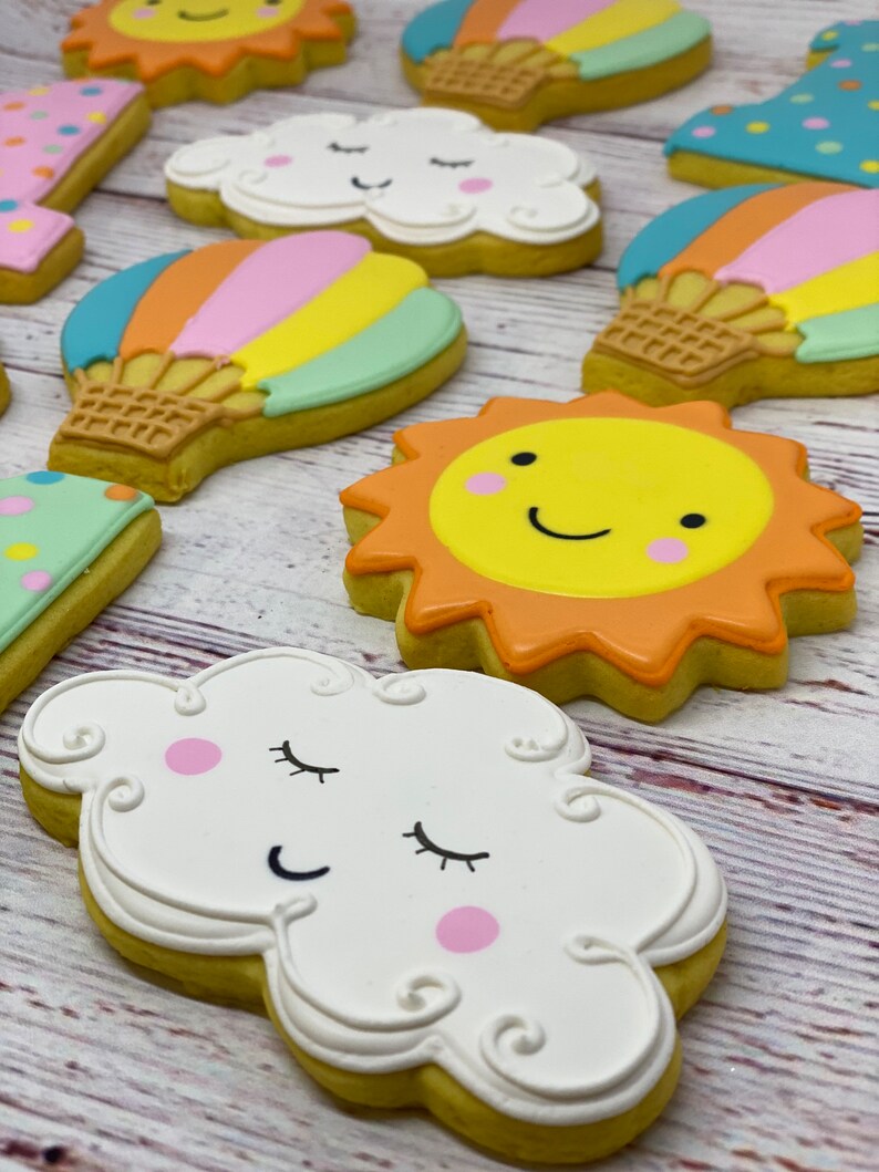 Hot Air Balloon Theme Birthday Party Favor Cookies Etsy